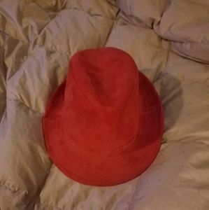 Suede fedora hat